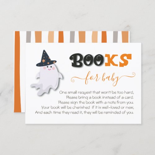 Little Boo Ghost Baby Shower Books for Baby Invitation