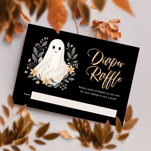 Little Boo Ghost Baby Shower Diaper Raffle Enclosure Card