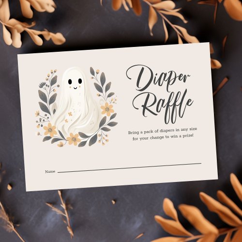 Little Boo Ghost Baby Shower Diaper Raffle Enclosure Card