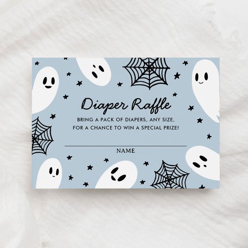 Little Boo Ghost Baby Shower Diaper Raffle Ticket Enclosure Card