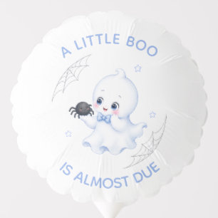 Little Boo Ghost Blue Halloween Baby Shower Balloon