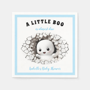 Little Boo Ghost Boy Baby Shower Blue Napkins