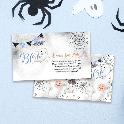 Little Boo Ghost Boy Baby Shower Books for Baby Enclosure Card