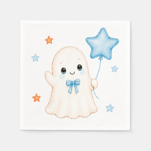Little Boo Ghost   Boy Halloween Baby Shower Napkins