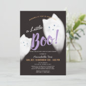 Little Boo Ghost Cat Drive-by Baby Shower Invitation (Standing Front)
