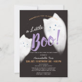 Little Boo Ghost Cat Drive-by Baby Shower Invitation (Front)