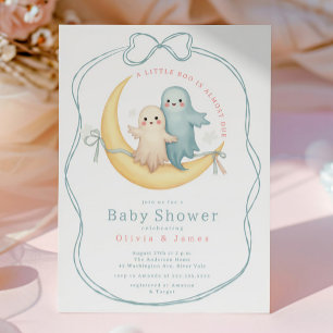 Little Boo Ghost Couple Baby Shower Invitation