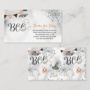 Little Boo Ghost Fall Baby Shower Books for Baby Enclosure Card