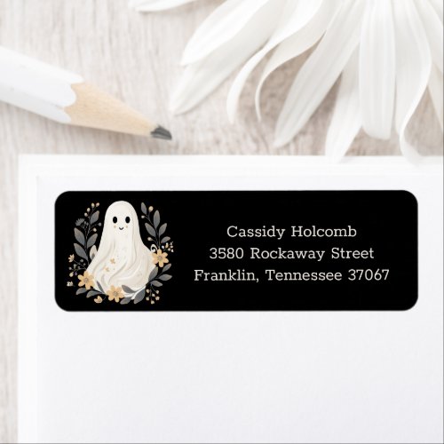 Little Boo Ghost Halloween Baby Shower Address Label