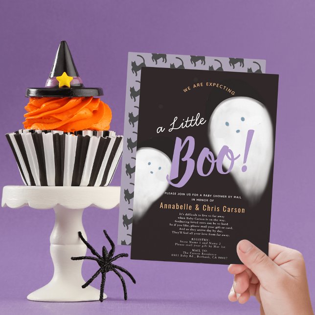 Little Boo Ghost Halloween Baby Shower by Mail Invitation (Creator Uploaded)