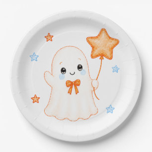 Little Boo Ghost Halloween Baby Shower Paper Plates