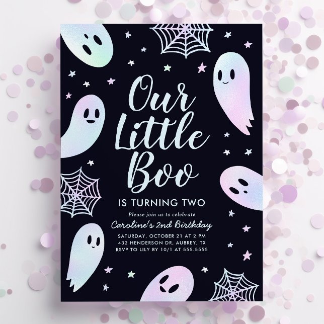 Little Boo Ghost Halloween Birthday Invitation (Creator Uploaded)