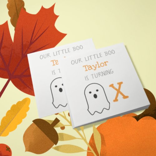 Little Boo Ghost Halloween Birthday Napkins