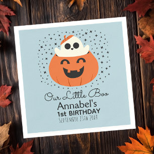 Little Boo Ghost Halloween Boys Birthday Napkins