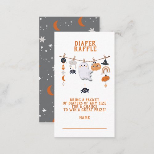 Little Boo Ghost Halloween Diaper Raffle  Business Card