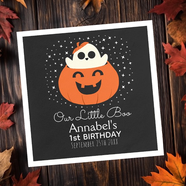 Little Boo Ghost Halloween Kids Birthday Napkins (Creator Uploaded)