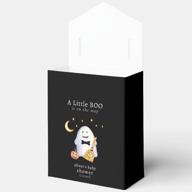 Little Boo Ghost Hollaween Baby Shower  Favor Boxes (Open)