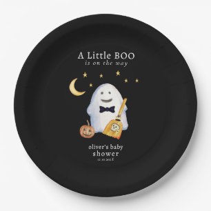 Little Boo Ghost Hollaween Baby Shower Paper Plates