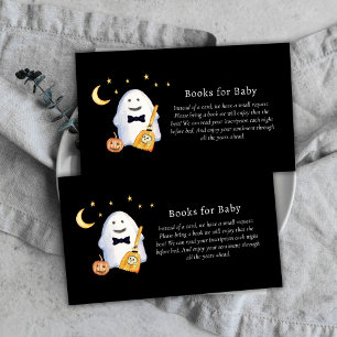 Little Boo Ghost Hollaween Books For Baby Shower Enclosure Card