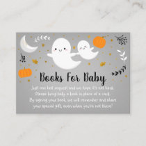 Little Boo Ghost Neutral Baby Shower Book Request Enclosure Card