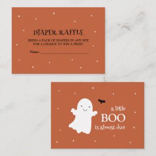 Little Boo Ghost Orange Diaper Raffle Enclosure Card