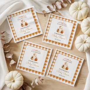 Little Boo Ghost Orange Halloween Baby Shower Napkins