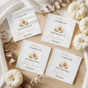 Little Boo Ghost Pumpkin Halloween Baby Shower Napkins