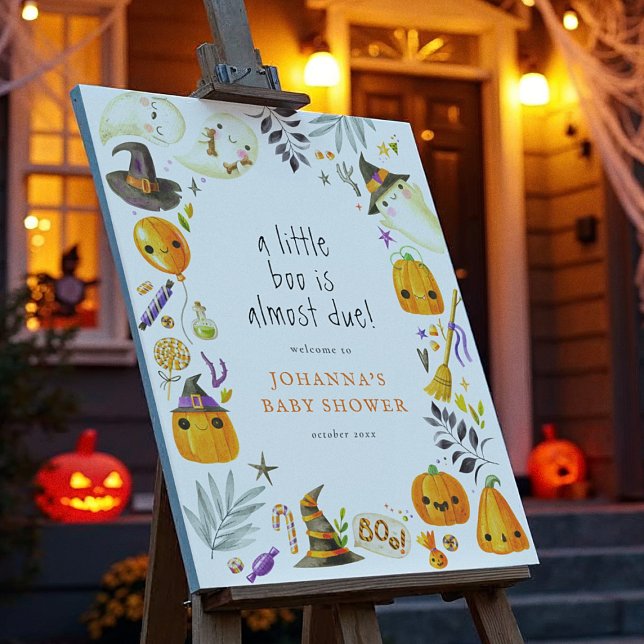 Little Boo Ghost & Pumpkin Halloween Welcome Sign (Creator Uploaded)