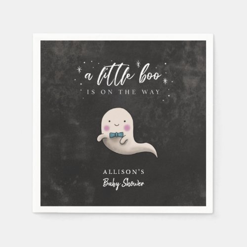 Little Boo Ghost with Bow Tie Baby Shower Napkins