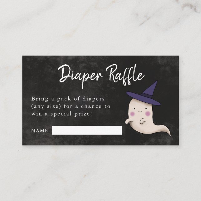 Little Boo Girl Baby Shower Diaper Raffle Enclosure Card (Front)