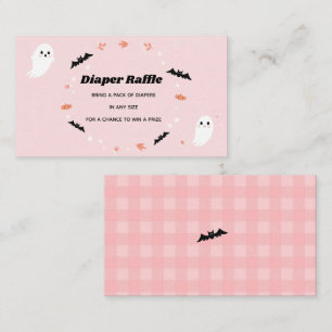 Little Boo Girl Baby Shower Diaper Raffle Ticket Enclosure Card