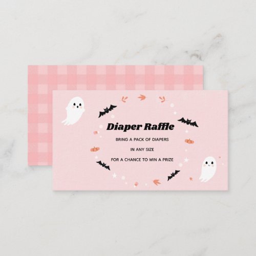Little Boo Girl Baby Shower Diaper Raffle Ticket Enclosure Card