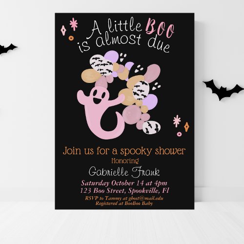 Little Boo Girl Baby Shower Invitation