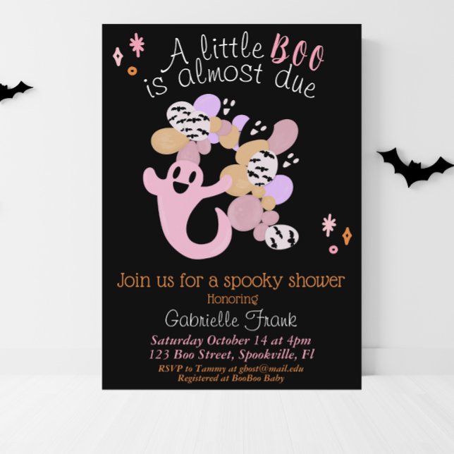 Little Boo Girl Baby Shower Invitation (Creator Uploaded)