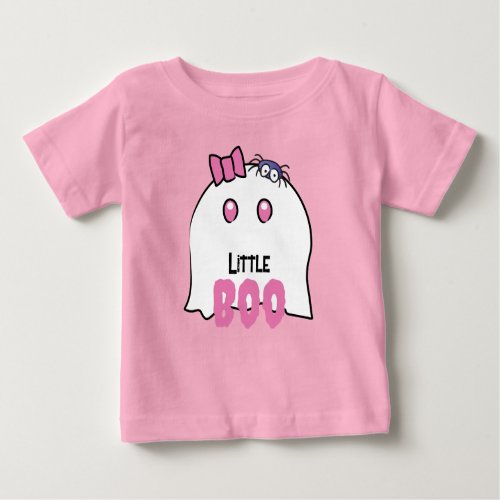 Little Boo Girl First Halloween Cute Ghost Family  Baby T_Shirt