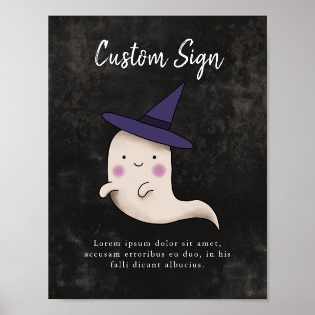 Little Boo Girl Ghost Baby Shower Custom Sign (Front)