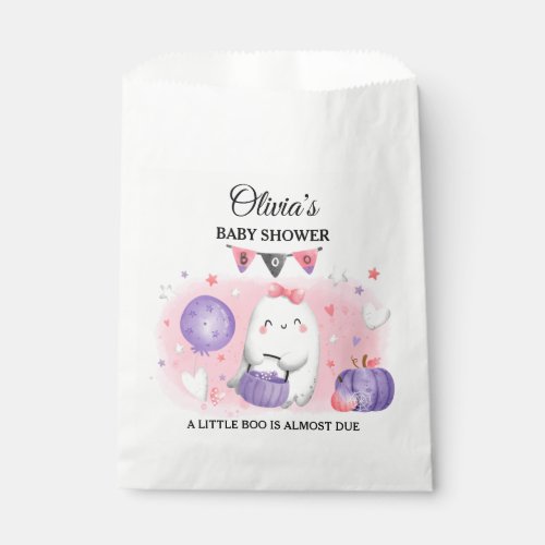 Little Boo Girl Halloween Baby Shower Favor Bags