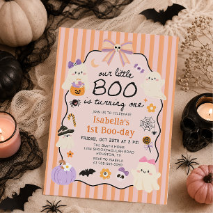 Little Boo Halloween 1st Birthday Invitation