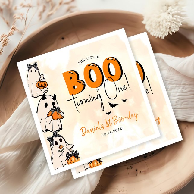 Little Boo Halloween 1st Birthday Napkins (Creator Uploaded)