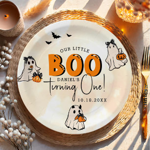 Little Boo Halloween 1st Birthday Paper Plates