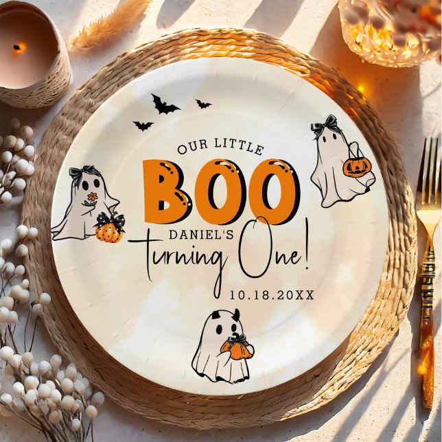 Little Boo Halloween 1st Birthday Paper Plates (Creator Uploaded)