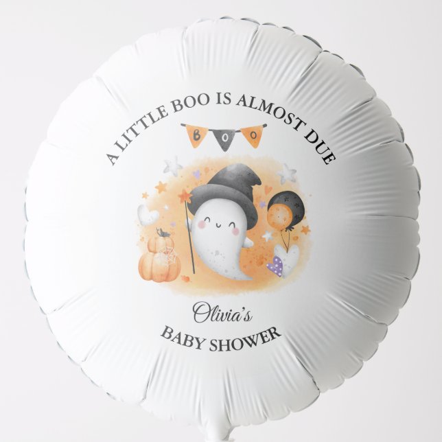 Little Boo Halloween Baby Shower Balloon (Front)