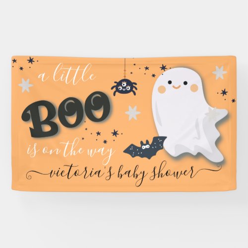 Little Boo Halloween Baby Shower Banner