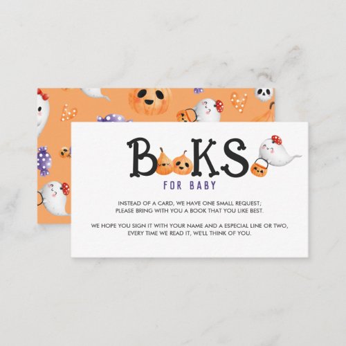 Little Boo Halloween Baby Shower Books For Baby  Enclosure Card