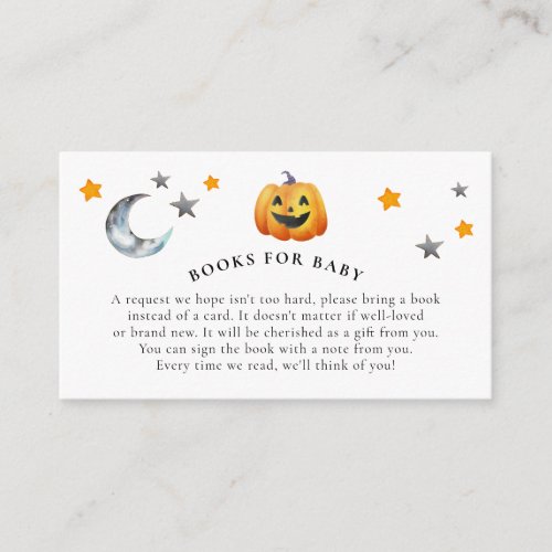Little Boo Halloween Baby Shower Books For Baby Enclosure Card