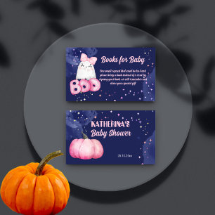 Little boo Halloween baby shower books for baby Enclosure Card