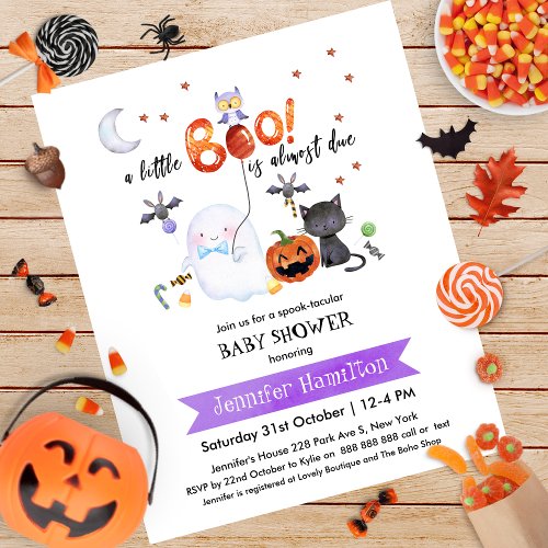 Little Boo Halloween Baby Shower Budget Invitation