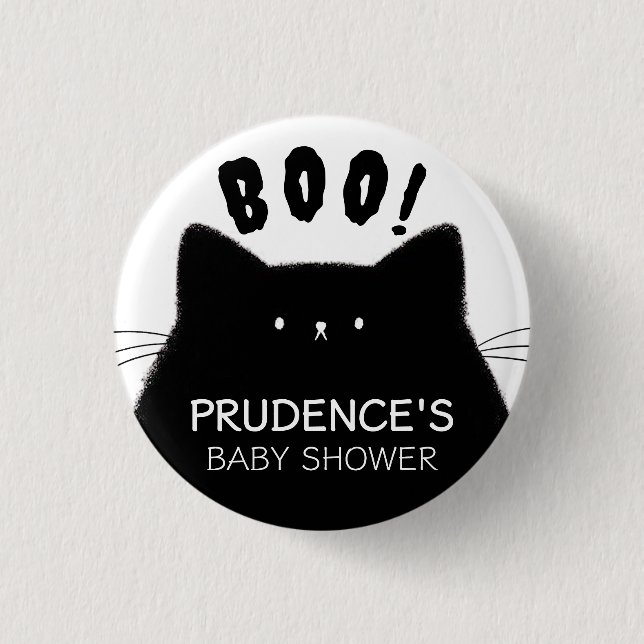 Little Boo Halloween Baby Shower Button (Front)