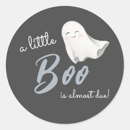 Little Boo Halloween Baby Shower  Classic Round Sticker