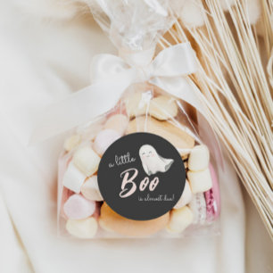 Little Boo Halloween Baby Shower Classic Round Sticker